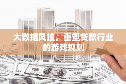 栖霞大数据风控，重塑贷款行业的游戏规则