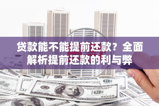 栖霞贷款能不能提前还款？全面解析提前还款的利与弊