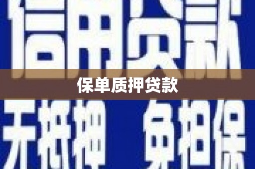 栖霞保单质押贷款